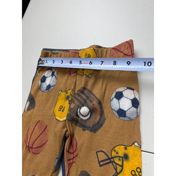 Small (4/4A) Kids Youth Boys Carter's Brown Football Pajama PJ Sleepwear 3pc Set - Picture 6 of 7